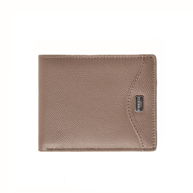 【FREED】經典 Epsom 粒面真皮短夾 - 沙丘棕