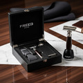 【FREED】尊爵四件組雙刃安全刮鬍刀禮盒 - 馬鞍棕_1