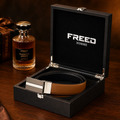 【FREED】雙色三線扣頭細紋雙色超纖維皮帶_2