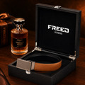 【FREED】槍色網點紋扣頭細紋雙色超纖維皮帶_2