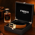 【FREED】霧金方扣細紋雙色超纖維皮帶_2