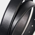 【FREED】銀色人字紋框扣頭細紋真皮皮帶_4