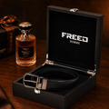 【FREED】槍色旋轉式馬蹄扣平紋真皮皮帶_1