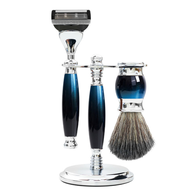 【一周年紀念款】五刀式刮鬍刀豪華禮盒四件組 - 銀河藍