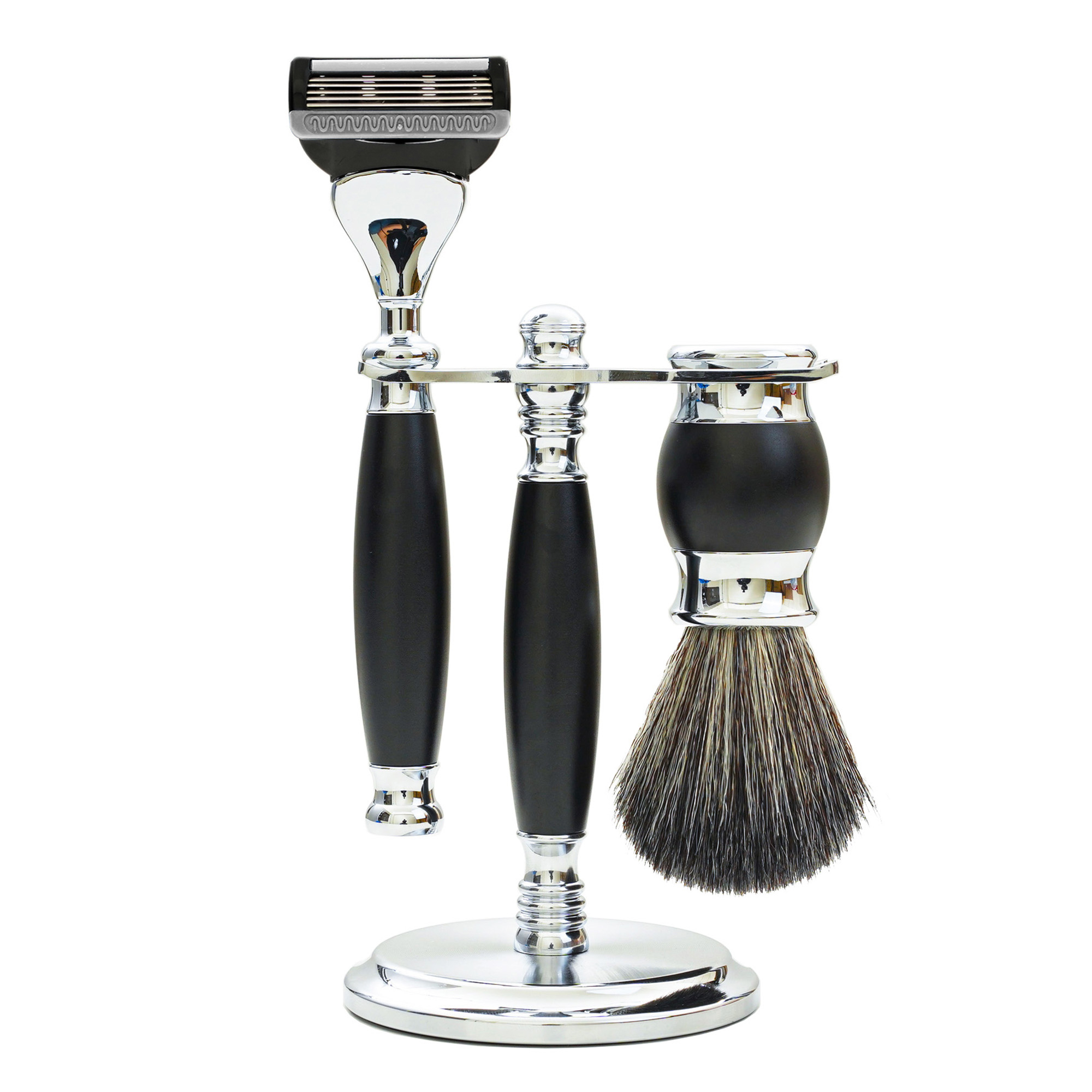 五刀式刮鬍刀豪華禮盒四件組 -  極致黑