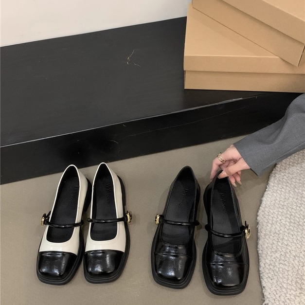 法式拼色瑪麗珍鞋