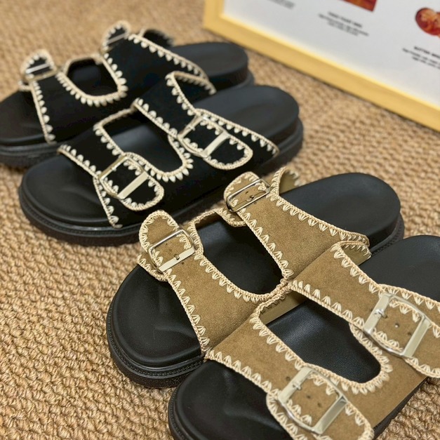 特價款-超軟Q黑底蕾絲邊拖鞋