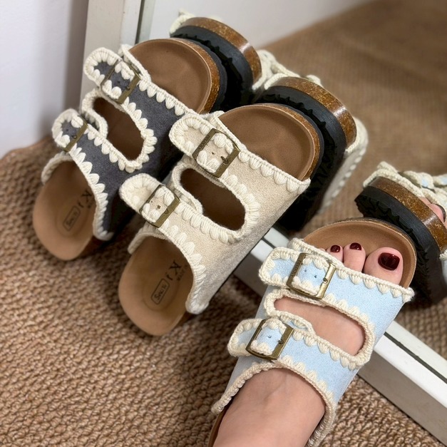 特價款-厚底蕾絲邊拖鞋