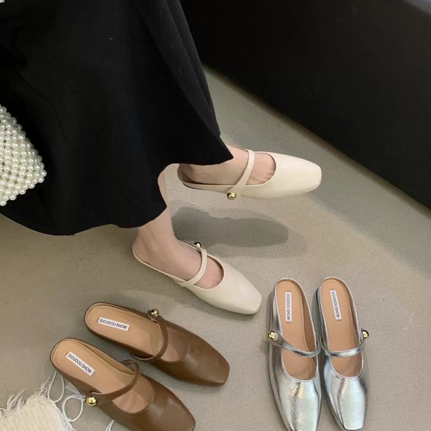 素面基本款包頭穆勒鞋