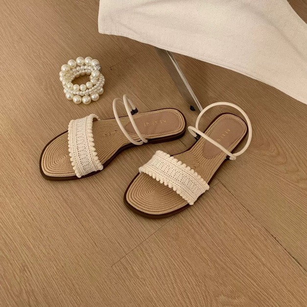法式編織兩穿涼拖鞋