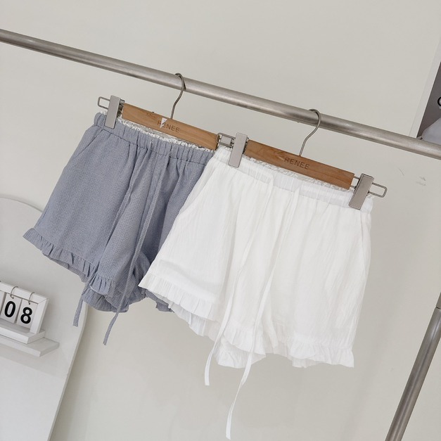 8039-蕾絲邊荷葉短褲
