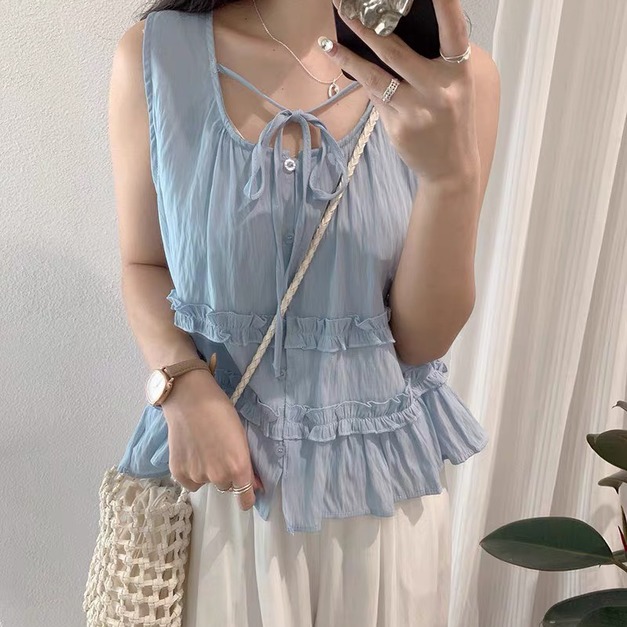 熱門款~綁結荷葉背心