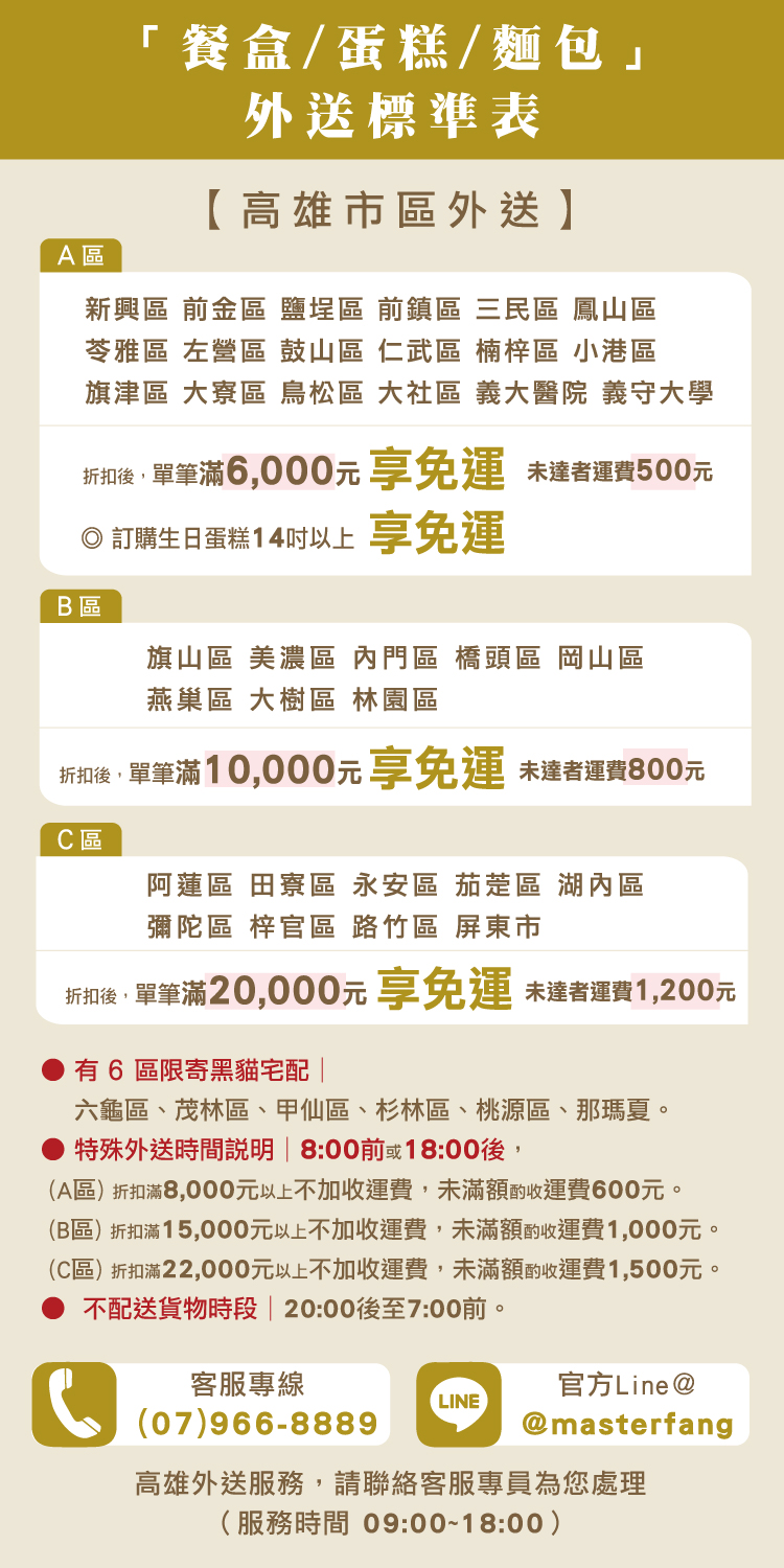 高雄外送標準