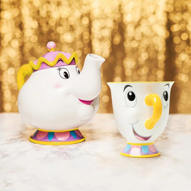 Disney 迪士尼 茶壺太太＆阿奇 造型茶具禮盒套組