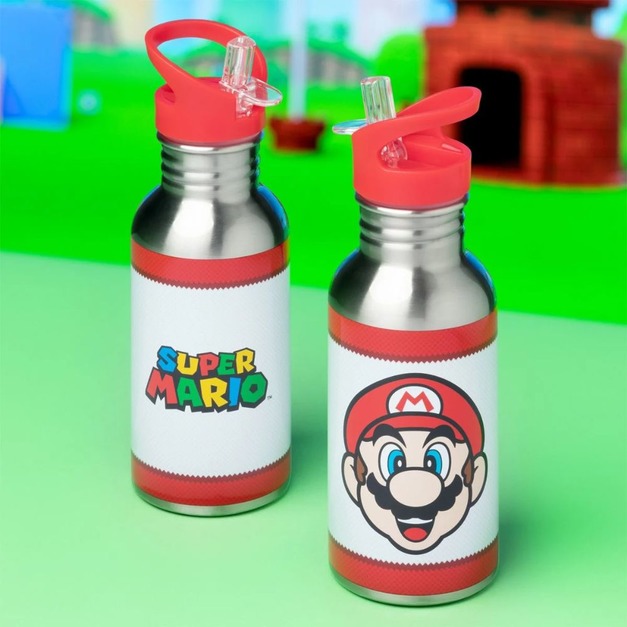Nintendo 任天堂 超級瑪利歐 金屬吸管水壺