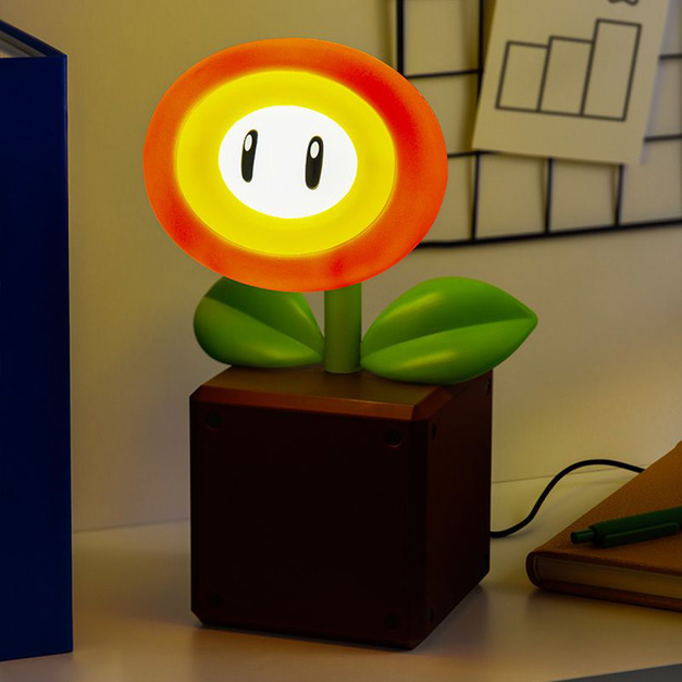 Nintendo 任天堂 超級瑪利歐 火焰花 3D造型小夜燈 - 25cm