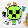 Minecraft 麥塊 苦力怕造型夜光掛鐘＋壁貼套組