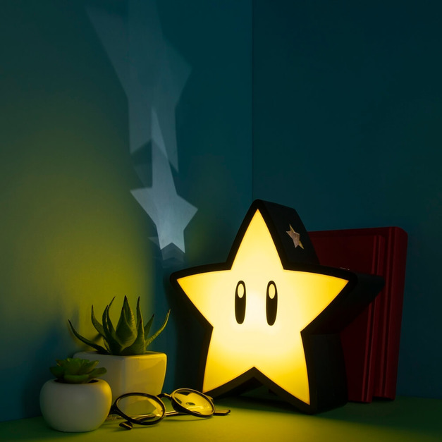 Nintendo 任天堂 超級瑪利歐 無敵星星 3D造型投影小夜燈