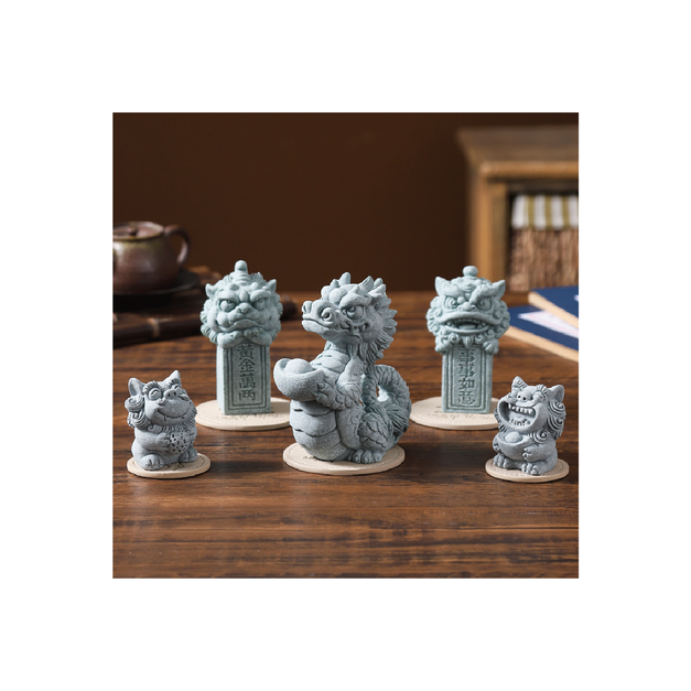 中式神獸青砂石擺件 招財  姻緣 帶財 財富 避邪 開運