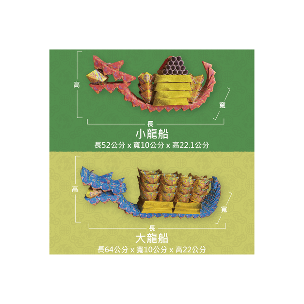 『成品』手工造型金紙 | 手工 補財 補庫 祝壽 三角片龍船 (僅能宅配)