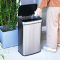 日式特大希利自動感應不鏽鋼垃圾桶 50L_2