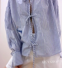 設計款綁帶條紋衫