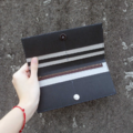 黑 x 灰 水洗牛皮紙夾 | 長夾_3