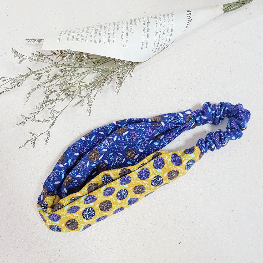 MIX 青檸葡萄派交叉鬆緊髮帶