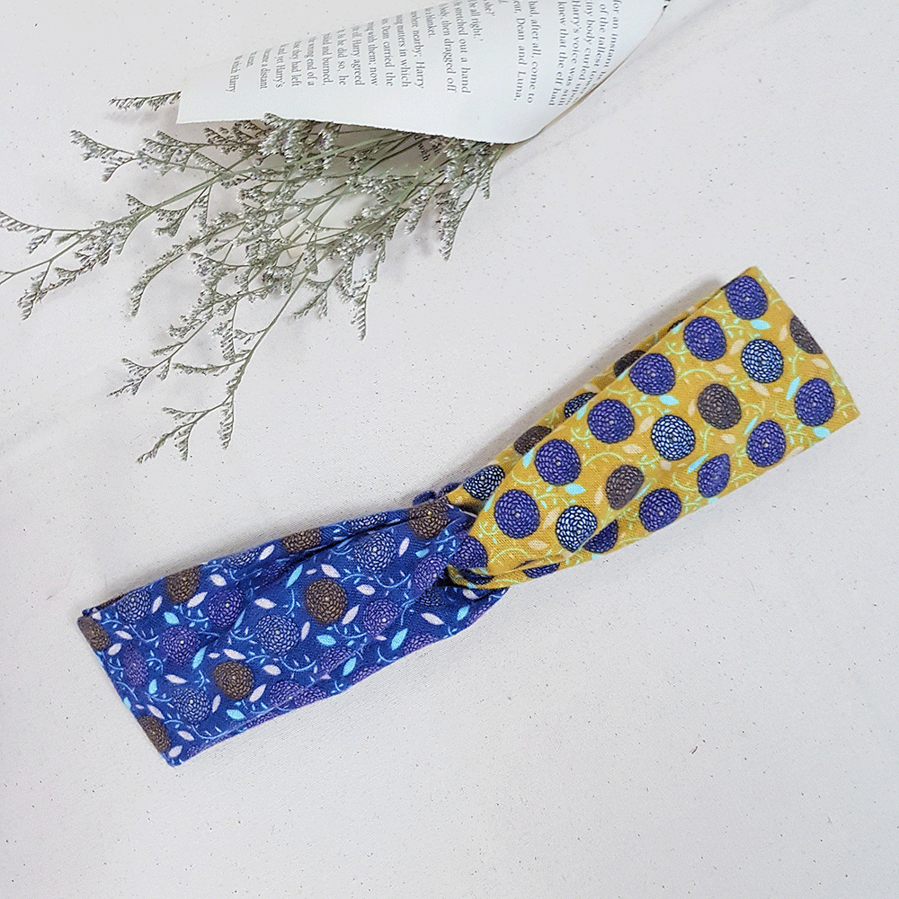 MIX 青檸葡萄派交叉鬆緊髮帶