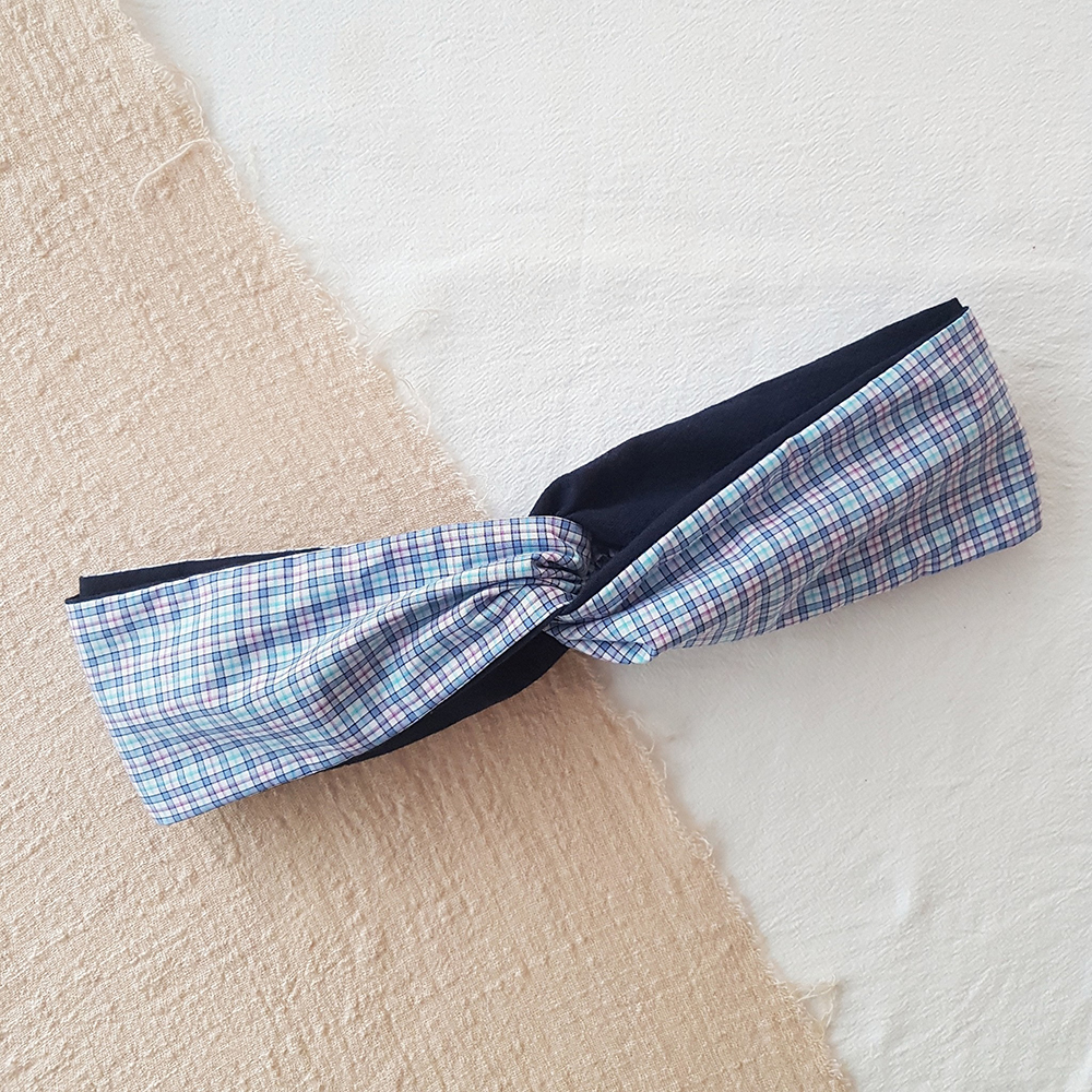 藍格女孩 簡約清新 | 交叉鬆緊髮帶