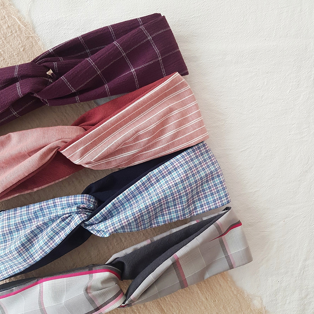 藍格女孩 簡約清新 | 交叉鬆緊髮帶