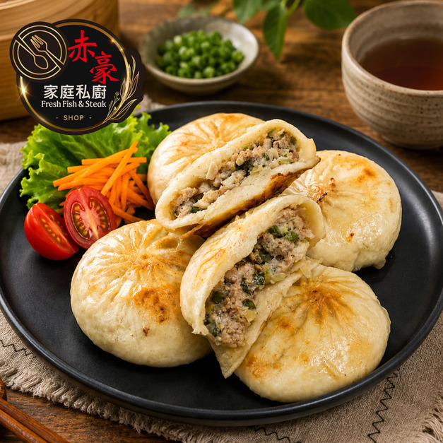 赤豪家庭私廚 蔥燒鮮肉大餡餅6顆(75g&plusmn;10%/顆/6顆1包)_任選Scallion Braised Pork Stuffed Pancake