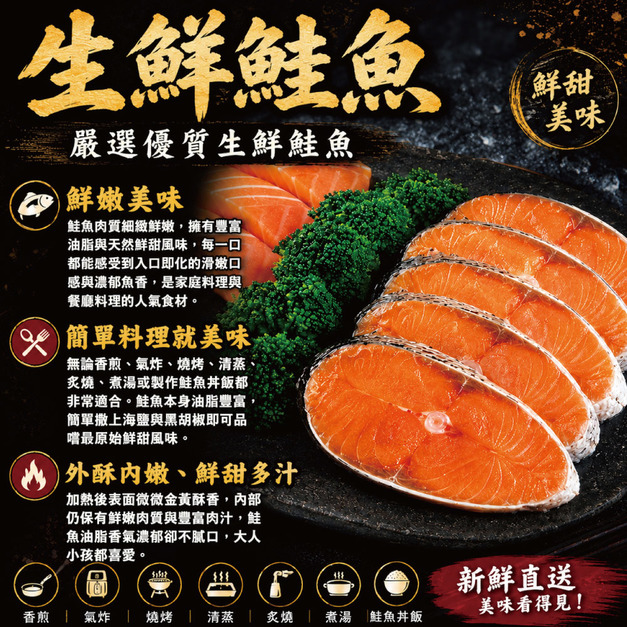 小川漁屋 嚴選家常鮭魚切片20片(無肚洞90g&plusmn;10%/片)
