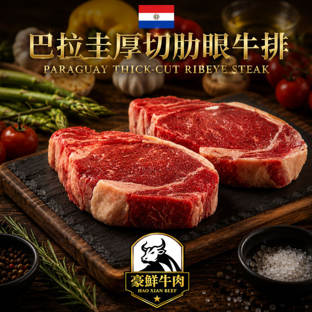 豪鮮牛肉 南美厚切草原之心全天然肋眼牛排6片(200g&plusmn;10%/片)