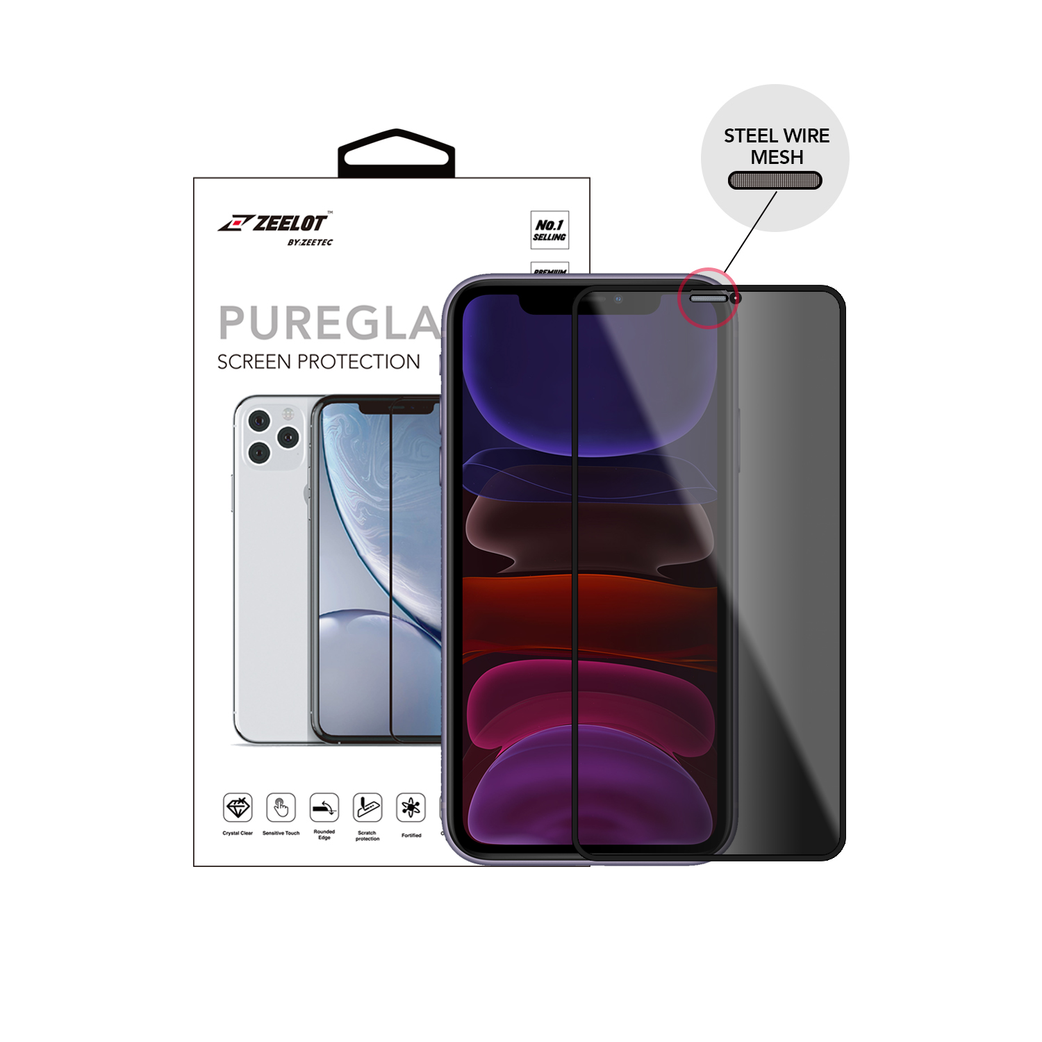 防塵網×防窺藍光 iPhoneX 系列滿版玻璃保護貼