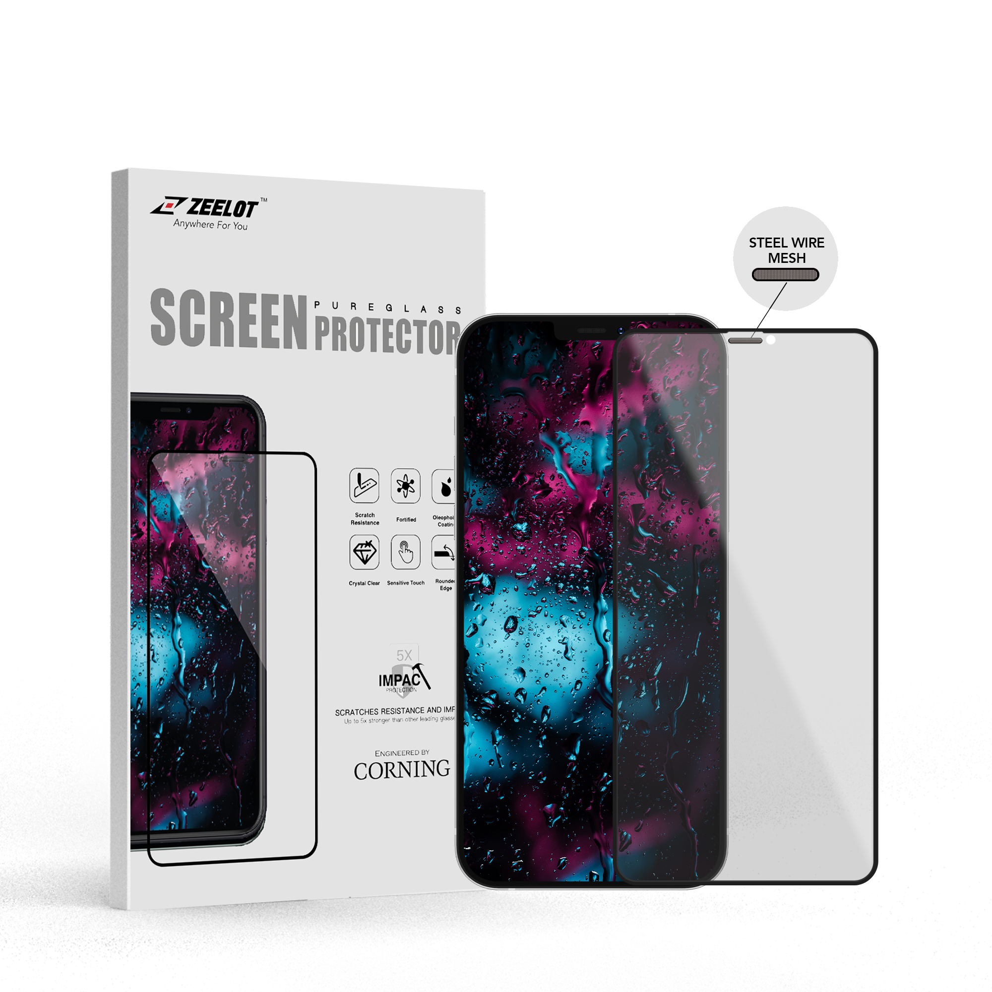 防塵網×防窺藍光 iPhone12 系列滿版玻璃保護貼