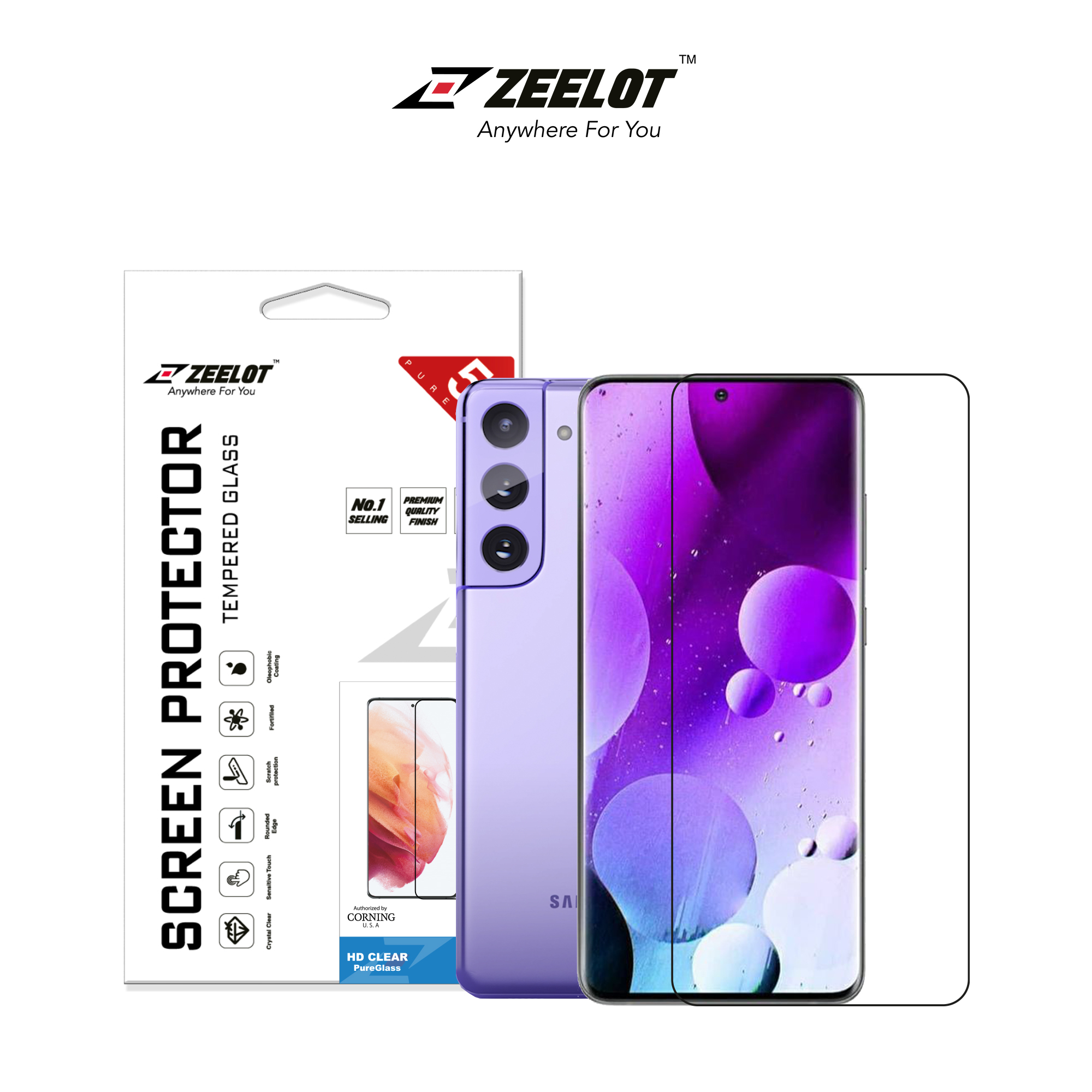 全膠版｜高清透｜ Samsung S21 Plus 滿版玻璃保護貼_6.7吋