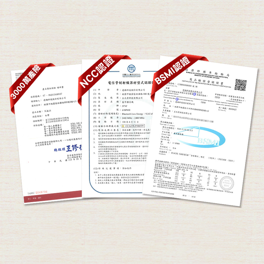 IFIVE 產品檢驗與審驗相關資料