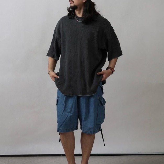 工裝多口袋機能牛仔短褲