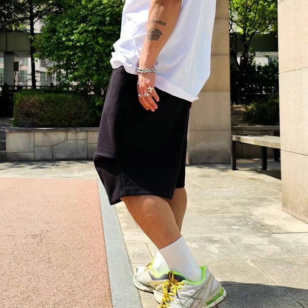 重疊層次棉短褲