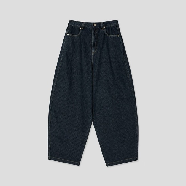 寬版錐形牛仔長褲