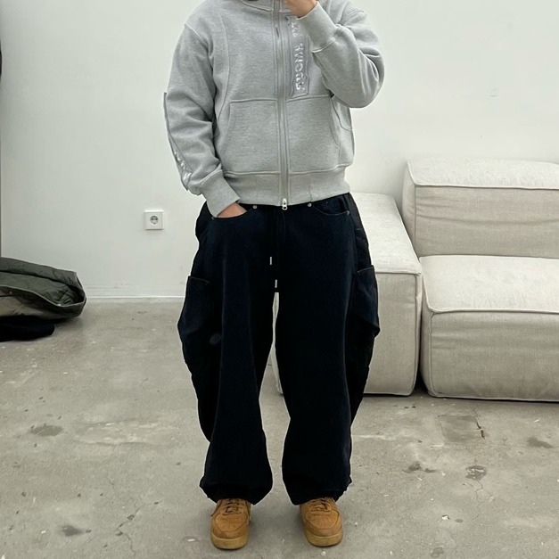 拼接工裝錐形長褲