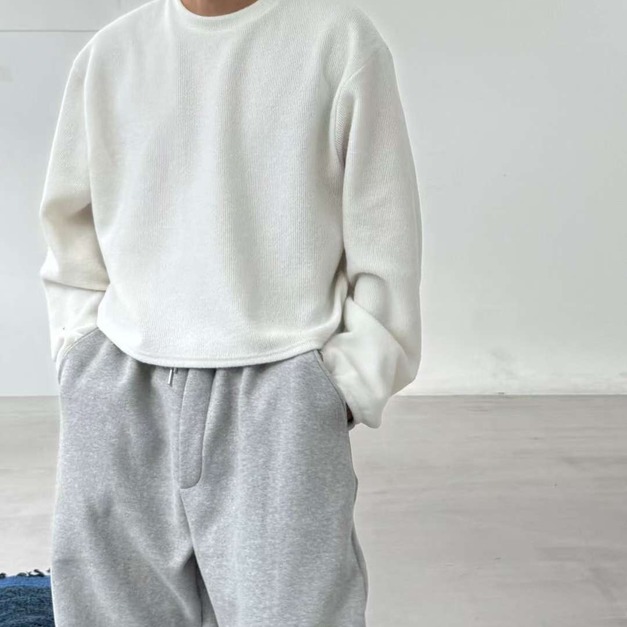 細螺紋短版長袖上衣