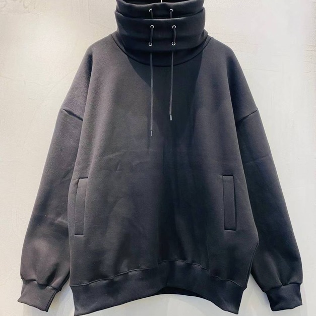 高領抽繩大學Tee