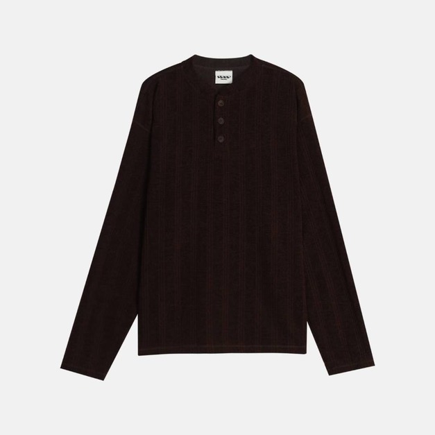 亨利領針織長袖上衣