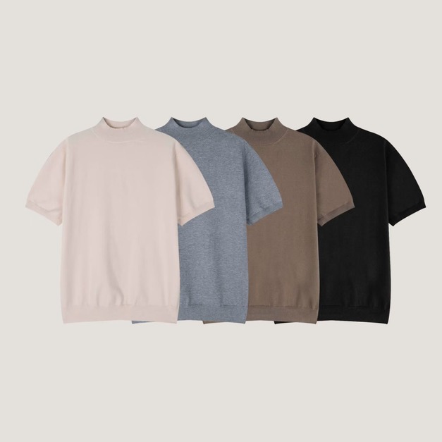 半高領短袖針織上衣