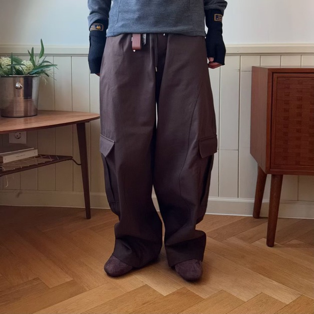 闊腿輪廓工作長褲