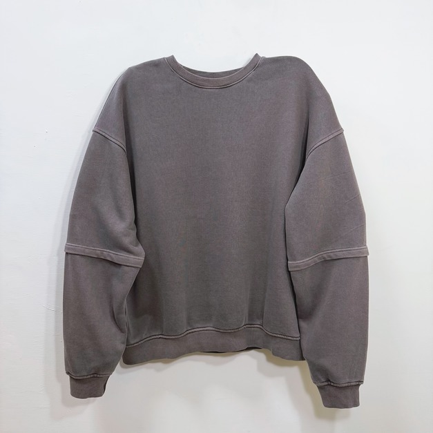 後綁帶落肩大學Tee