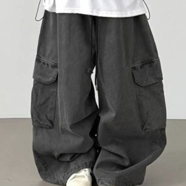 連帽牛仔工裝套裝長褲