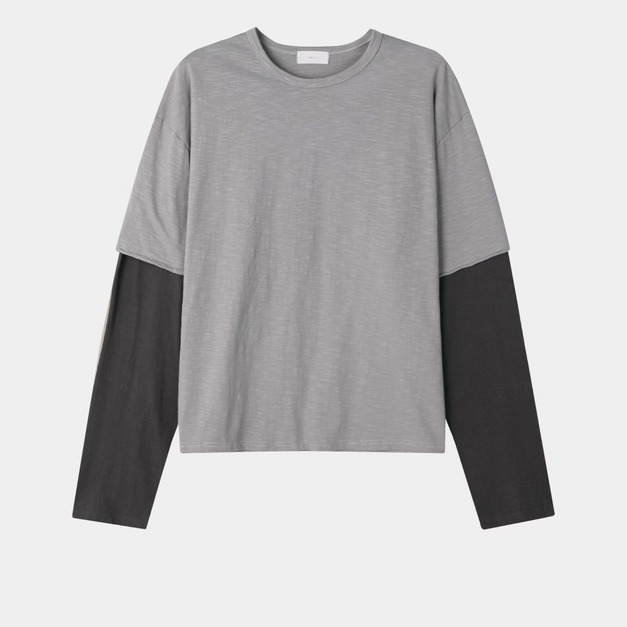 假兩件薄長袖上衣